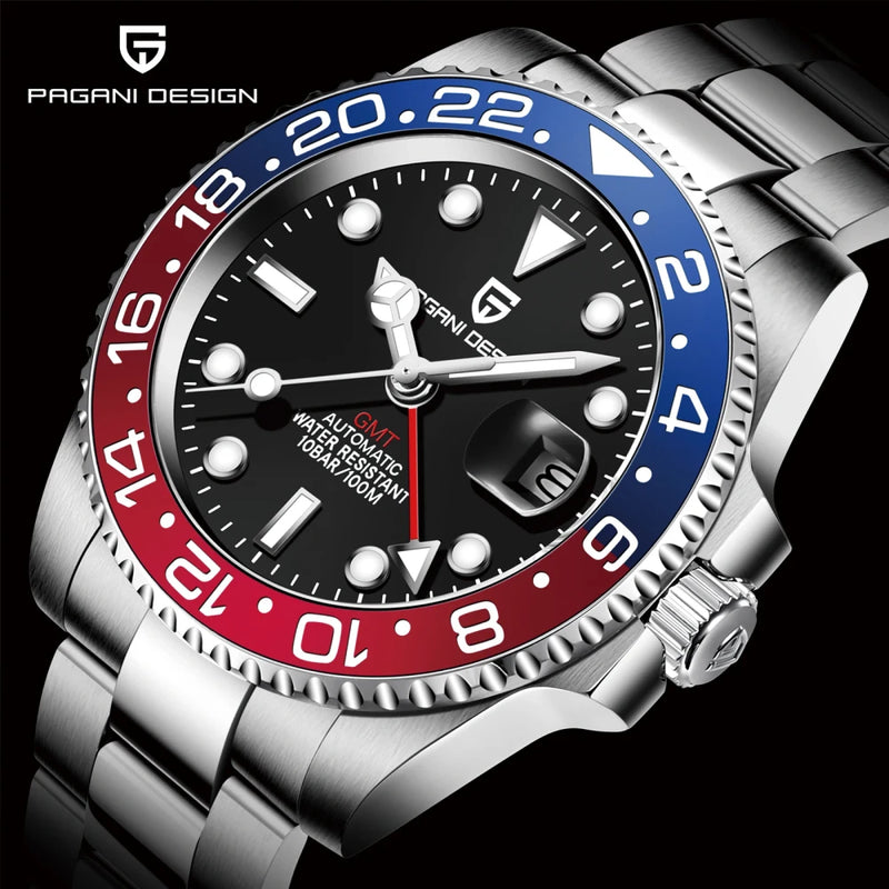 Stainless Steel GMT Mechanical Watch