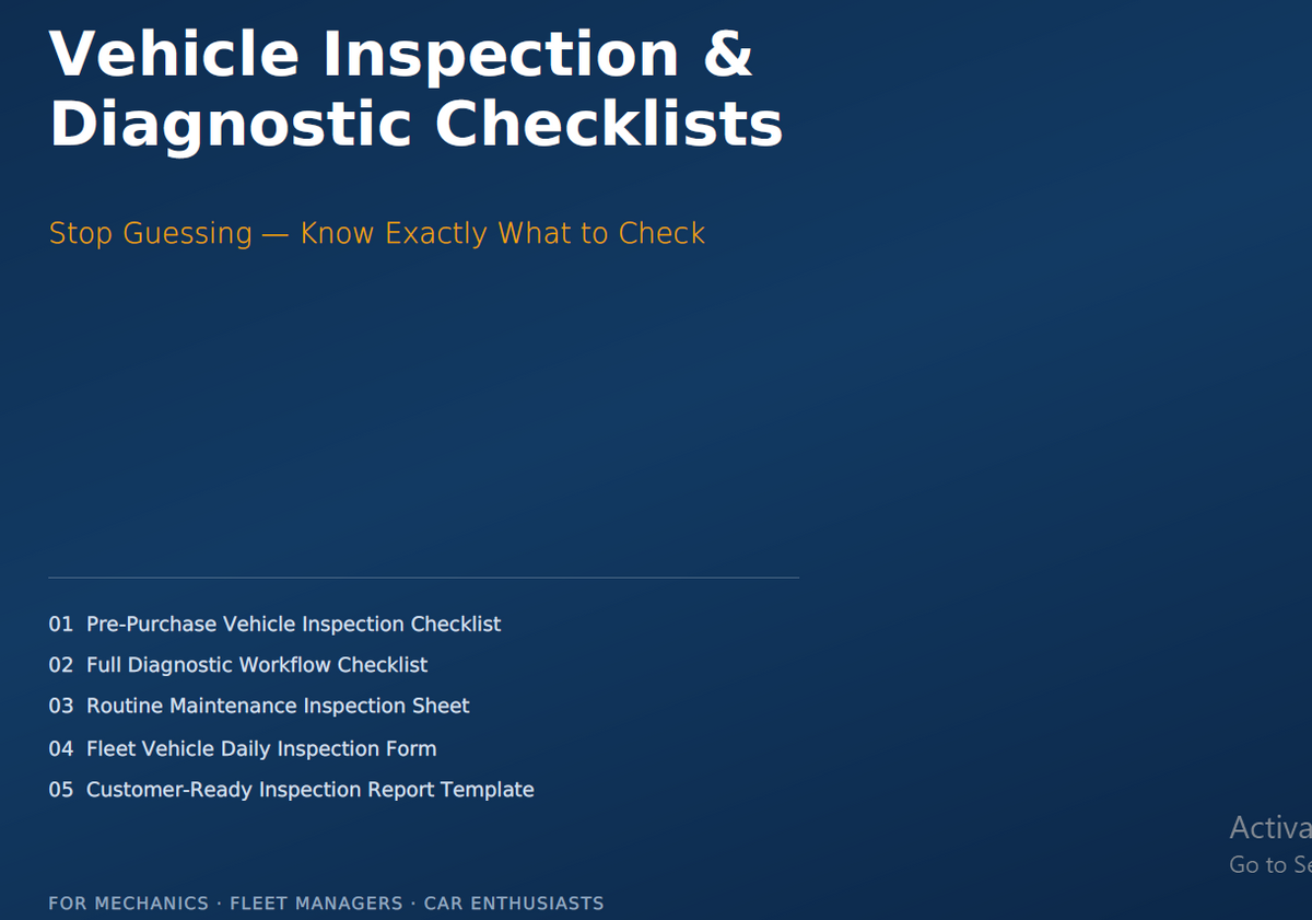 Vehicle Inspection & Diagnostic Checklists