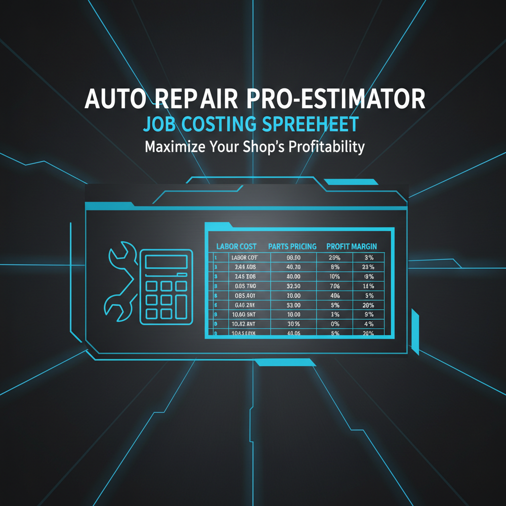 Auto Repair Job Costing Spreadsheet digital product cover