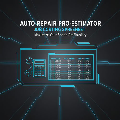 Auto Repair Job Costing Spreadsheet digital product cover